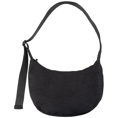 Nylon Crescent Shoulder Bag for Women Men,Crossbody Bag with Adjustable Strap&Dual Interior Zip Pocket