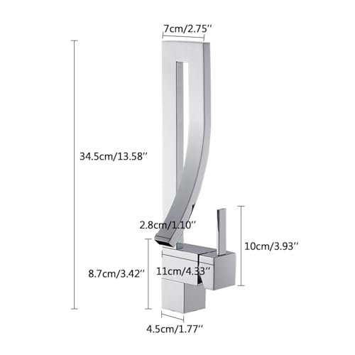 Grifos de baño de cascada con acabado de níquel cepillado y control monomando 5