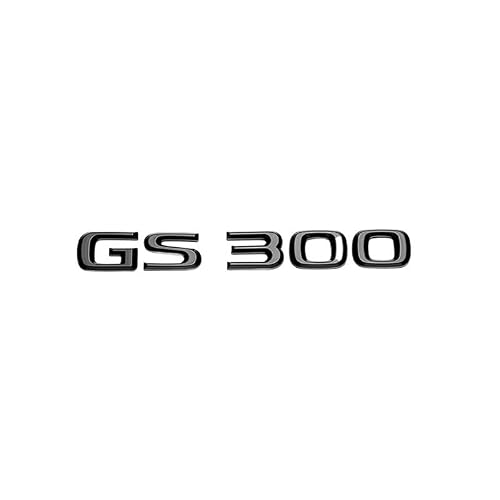 NBCNZCTSAS 3D Chrome Glossy Black ABS Letters GS200t GS250 GS300 GS400 GS460 GS450h HYBRID Emblem Fit For Lexus Car Trunk Logo Badge Sticker(GS300,Glossy black)