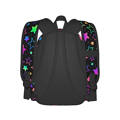 KiuLoam 17 Inch Backpack Bright Neon Stars Laptop Backpack Shoulder Bag School Bookbag Casual Daypack3