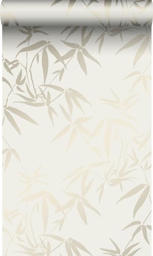 Origin papel pintado hojas de bambú beige 53 cm x 10.05 m