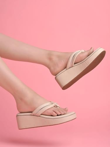 Image of Shoetopia Wedges Sandal for Women & Girls Criss-Cross Strap Design Stylish Comfortable, Durable Heels - Perfect for Casual & Party