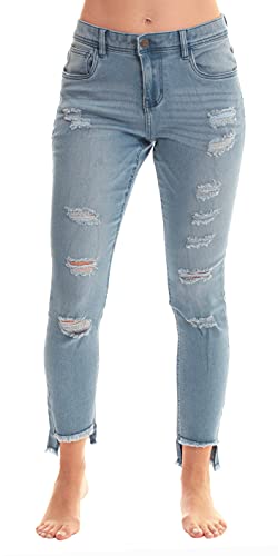 Just Love Denim Wash Ripped Jeggings for Women 6956-LTDEN-M