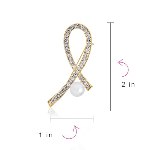Image of Bling Jewelry Cancer Awareness Ribbon Brooch Pin - Silver Blue Pink Purple Crystal Enamel - Symbol of Support and Survival - Silver Gold Plated Accent - Thoughtful Jewelry for Women