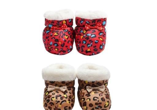 New Born Baby Tiger print Booties Fancy Socks Cum Shoes with Fur Design for Winter And All Seasons Unisex Booties (Toe to Heel Length - 12 cm Blue, Brown) pack of 2-image-38