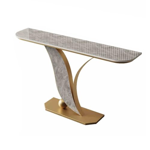 Mesa consola industrial - Mesa de sofá de entrada larga estrecha con almacenamiento para pasillo, chimenea, sala de estar