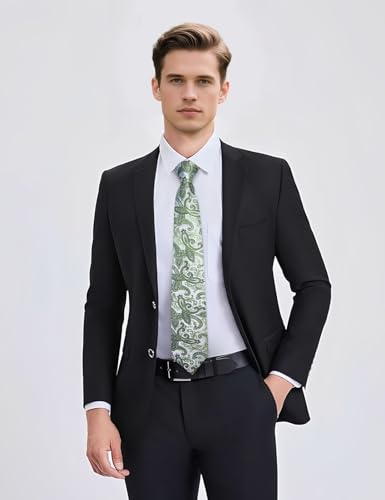 Image of YourTies Paisley Men's Necktie Woven Silk Floral Ties for Men Designer Formal Business Party Wedding