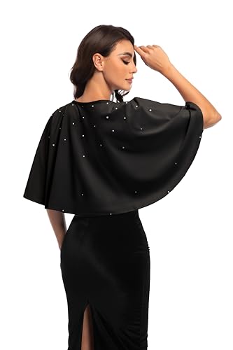 Women's Soft plush Shawl Wraps Shrug stunning pearls for Evening Dress Wedding Cape Cover Up 1920s White Shawl