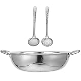 TOPPERFUN 1 Set Hot Pot Kochtopf Gewerbliche Kochgeräte Kochtopf Hotpot Suppenkelle Löffel Asiatische Suppenlöffel Separater Topf Soßentopf Mit Löffel Topflöffel Silber Edelstahl