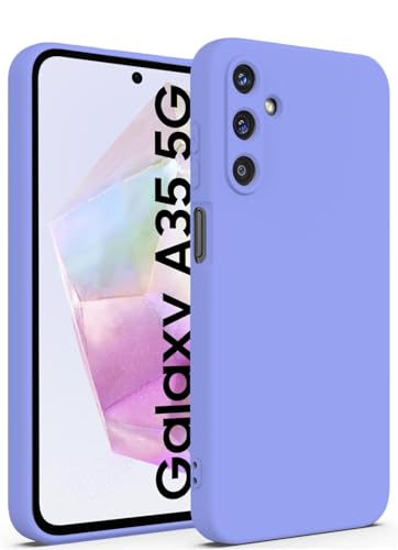 DIZORO Microfiber Candy Case for Samsung A35 5G Smooth Touch Cushion Liquid Soft Silicone Gel Rubber Phone Cases Non-Slip Full Body Protective Shockproof Back Cover (Purple.)- Best and cheap mobile covers in India