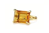 Glamouröse Citrin Ring im 14k Gold - Designerin Cocktail Ringe für Frauen - Benutzerdefinierte November Geburtsstein Schmuck - Mode Aussage und Geschenk Ring
