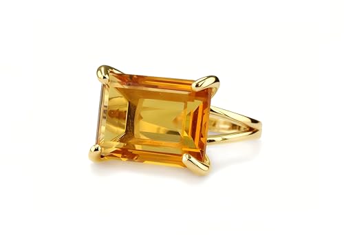 Bague citrine glamour or 14k contre les bijoux ternes