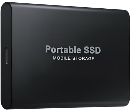 2TB Portable External SSD – Ultra-Fast USB 3.0 & Type-C Solid State Drive, Shockproof Durable...