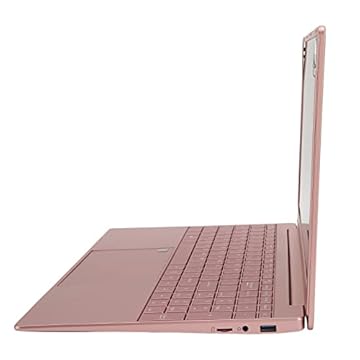 Laptop HD, Resolução 2K, Ouro Rosa, Laptop de 15,6 Polegadas, 100‑240 V, Teclado Numérico de 12 e 256 G N5095, Desbloqueio de Impressão Digital do Processador para 10 (12+256G