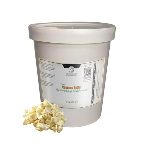 Virgin Cupuacu Butter Unrefined Ultra Moisturizing Nourishing Natural Butter for Skin and Hair Products and Skincare Formulations Cold Pressed Seeds Extraction Brazil Net Wt: 0.75 kgs/1.7 lb