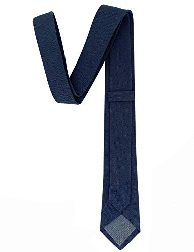 Image of Kebocis Mens Solid Color Cotton Necktie for Men