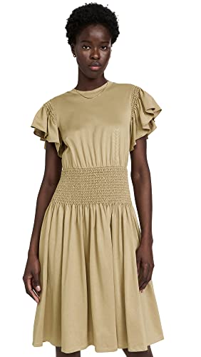 rebecca taylor green dress Rebecca Taylor Women's Poplin Smocked-Waist Dress, Size XS main image 1