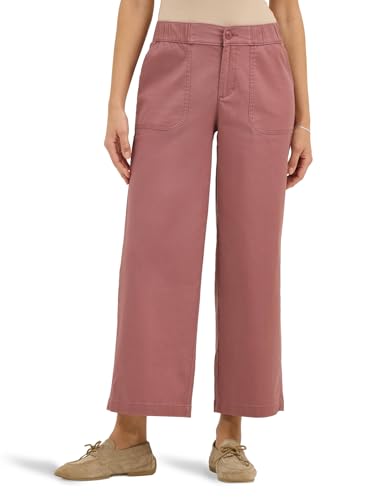 Lee Women's Ultra Lux Comfort Wide Leg Utility Crop Capri Pant, Henna