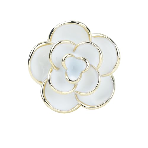 Image of Elegant Crystal Blooming Rose Flower Brooch Lapel Pin Breastpin for Women Birdal Cardigan Hat Scarf Suit Sweater Floral Pins