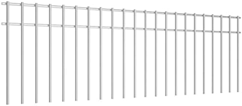 Doniks 10 Pack Animal Barrier Fence with 1.5 inch Spike Spacing Underground Decorative Garden Fence 32inch x 10inch 4 Gauge Galvanized Steel Ground Stakes Fence for Outdoor Garden Yard Patio
