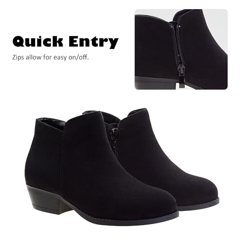 Girls Boots Girls Ankle Booties Low Heel Side Zipper Warm Outdoor Water Resistant Shoes for Toddler Little Big Kids2