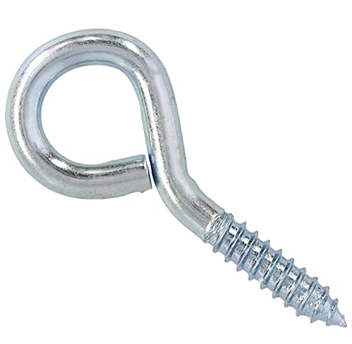 fiXte Zinc Plated Screw in Eye Steel 55 mm (2.1/8 inch) - Pack of 12