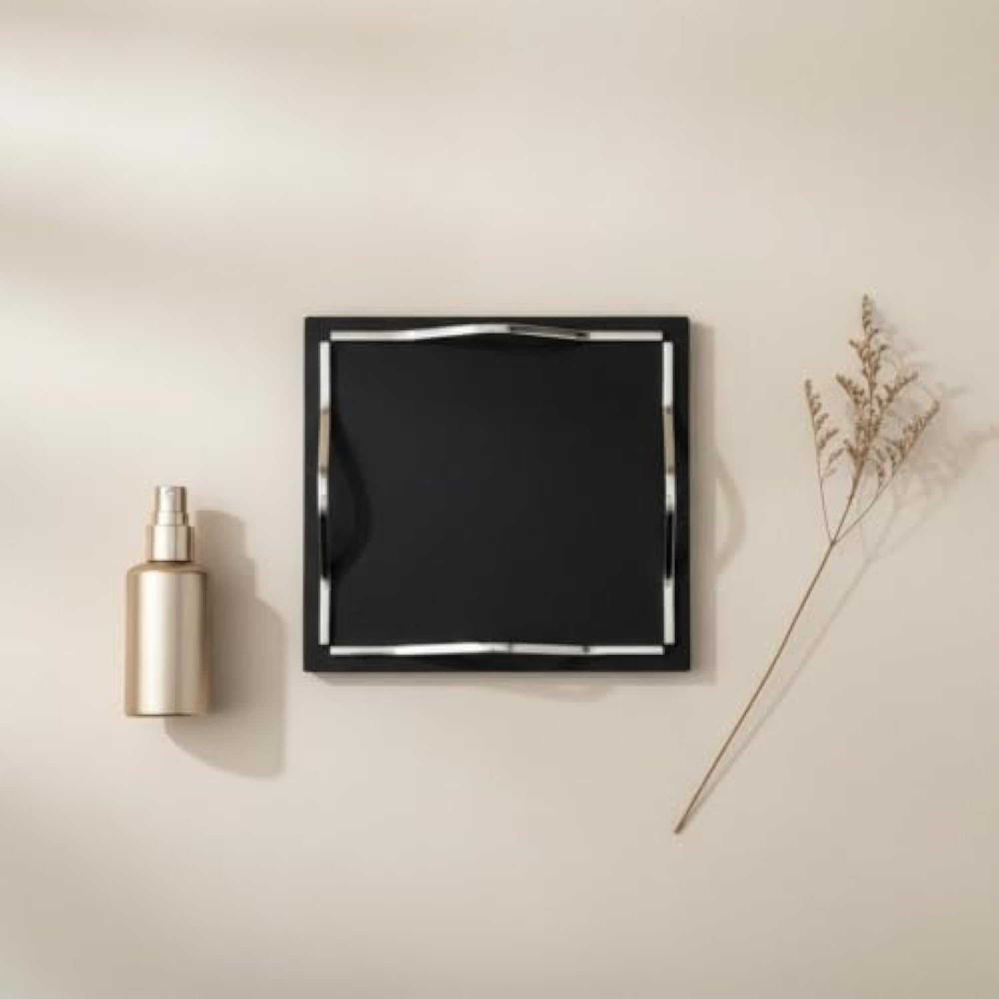 Metal Leather Tray Mixed-Material