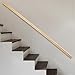 7FT Pine Wood Stair Handrail, 330.69lb Capacity, Anti-Slip, Natural Wood, Wall-Mounted with 3 Brackets, for Indoor Stairs, Lofts
