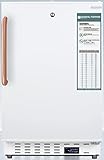 Summit Appliance ADA305AFTBC Built-in Undercounter -25ºC ADA Compliant All-Freezer in White, Lock, Pure Copper Towel Bar Handle, Digital Controls, Interior Baskets, Access Port and Manual Defrost