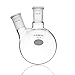 Laboy HMF011328 Glass 500 mL 2 Neck Round Bottom Boiling Flask with 24/40 Center and Side Joint Angled