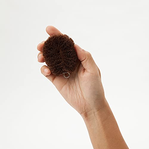 Image of Kamenoko Tawashi, Kiwame #1 (Small), Hemp Palm Brush For Cleaning Vegetables