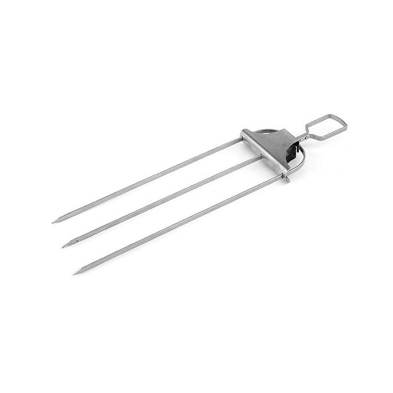 3 Way Grill Skewers, 3 Way Stainless Steel BBQ Skewers,Designed with A Push Slider Bar, Reusable Anti-Spin Skewers, for Meat, Chicken, Sausages, Veggies, Shrimp