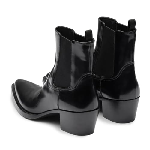 Women Pointy Toe Stretchy Pull on Chelsea Boots Comfy Low Block Heel Ankle Boots Classic Party Event Daily Booties Size 4-16 US3