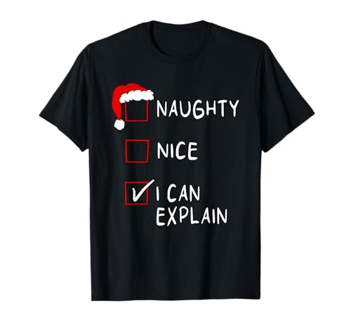 Naughty Nice List I Can Explain Xmas Hombres Mujeres Navidad Camiseta