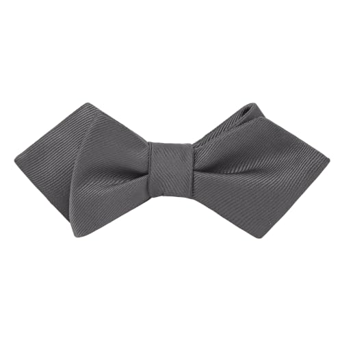Image of GUUNIEE Men's Exquisite Woven Silk Self Bowtie Solid Diamond Bow Ties