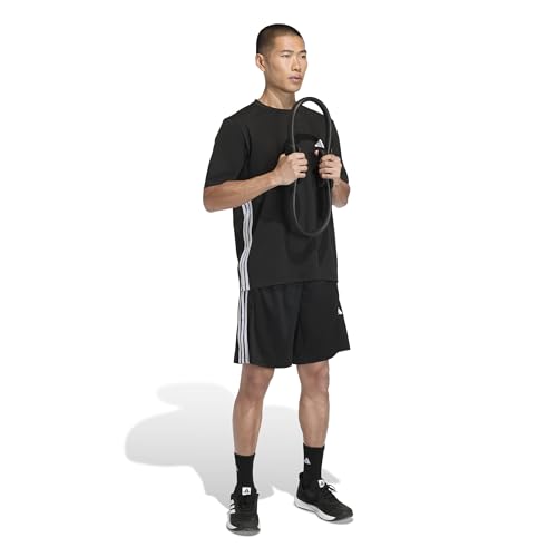 adidas Mens Workout Essentials Base 3-Stripes Pique Short 9-Inch - Blue - image 2