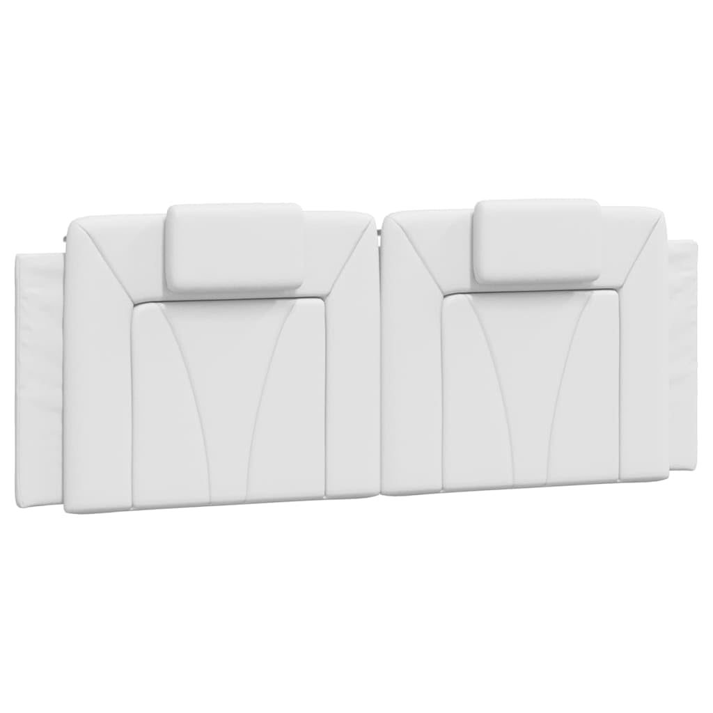 vidaXL Cabecero de Cama Acolchado Cuero sintético Blanco 140 cm