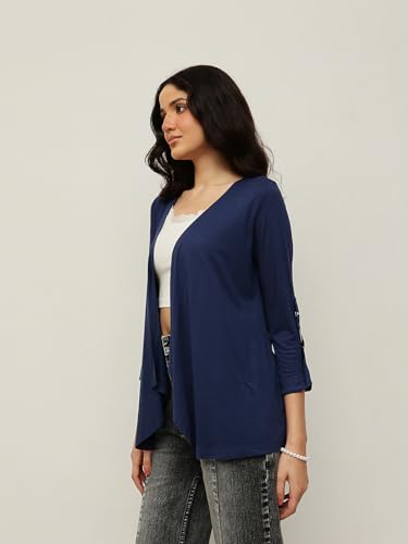 Image of ESPRESSO Women 100% Viscose Full Sleeve Foldable Waterfall Shrug