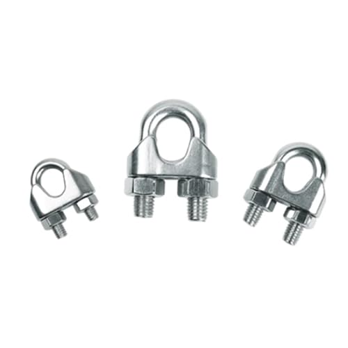 Abrazaderas De Cuerda De Cable Abrazadera Tipo U,Clip For Cuerda De Alambre, Pernos For Cable, Abrazaderas Hardware Aparejo(2pcs M5)