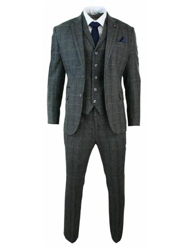 Costume pour homme veste à revers échancré gilet pantalon ensemble chic carreaux tuxedos