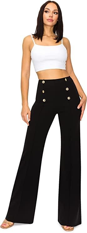 Cemi Ceri Women's High Waist Dress Pants w/Button Decorate - Image 2