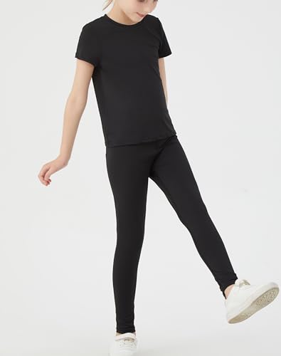Image of DANI CHINS Girl Athletic Shirt and Compression Leggings Set for Casual Workout Sports