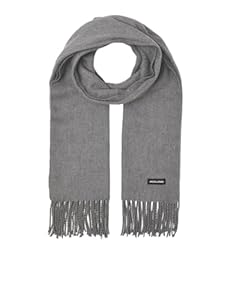 JACK & JONES Jacsolid Woven Scarf Noos, Echarpe Homme, Gris (Grey Melange Grey Melange), Taille unique
