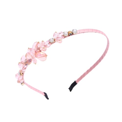 IYOU Diadema de Cristal Accesorios para el cabello de Cristal Rosa Diademas de Fiesta para Mujeres y Niñas