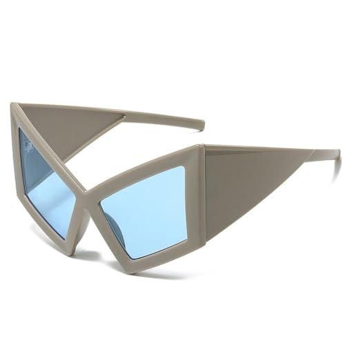 Lunettes de soleil œil de chat bouclier de luxe grande monture Punk