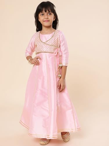 Image of A.T.U.N. (ALL THINGS UBER NICE) Girls Woven Design Gota Jacket Maxi Anarkali Gown