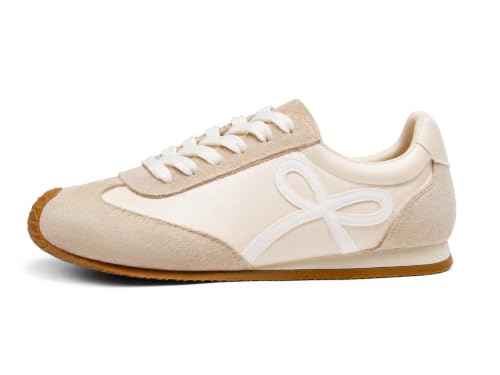 Image of Coutgo Womens Slip On Fashion Sneakers Lace Up Sneaker Walking Shoes