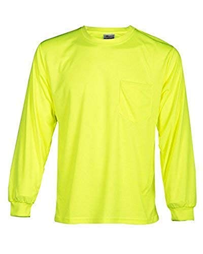 Kishigo 9122 Polyester Microfiber Long Sleeve T-Shirt, Extra Large, Lime