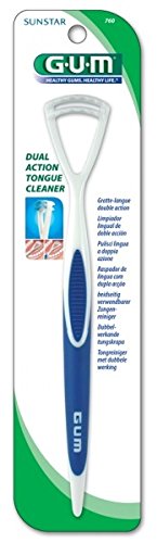 GUM Dual-Action Tongue Cleaner - Colors May Vary 1 Each (Pack of 3)