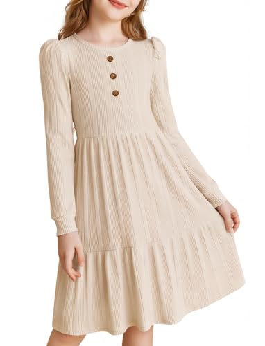 PATPAT Girls Sweater Fall Dress Long Sleeve Knit A...